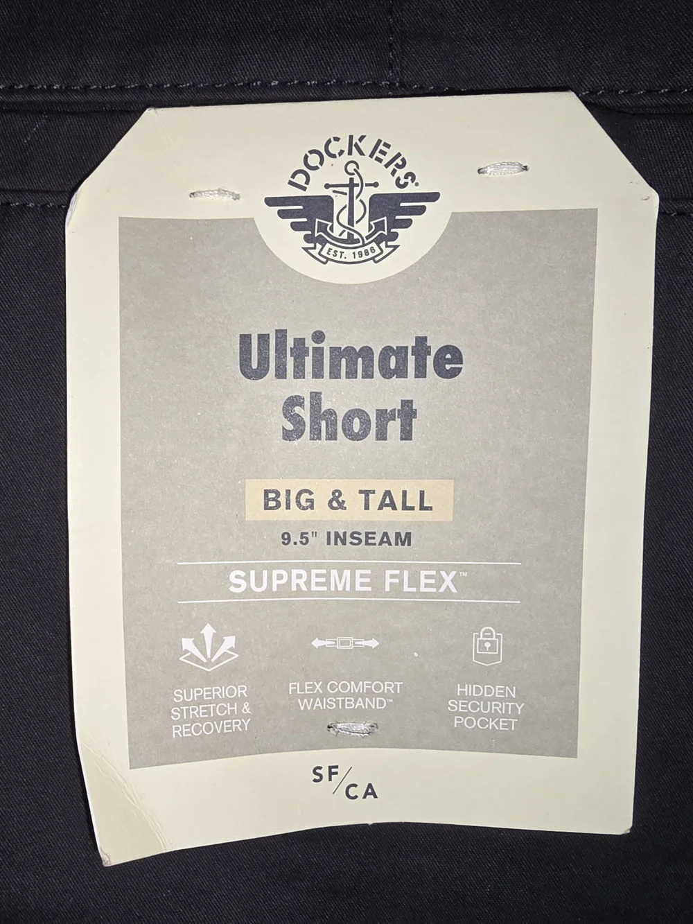 Dockers Ultimate Short - Black - Big & Tall Men NWT Size 54